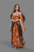 Anime Art - Asian Demure Orange - STL File