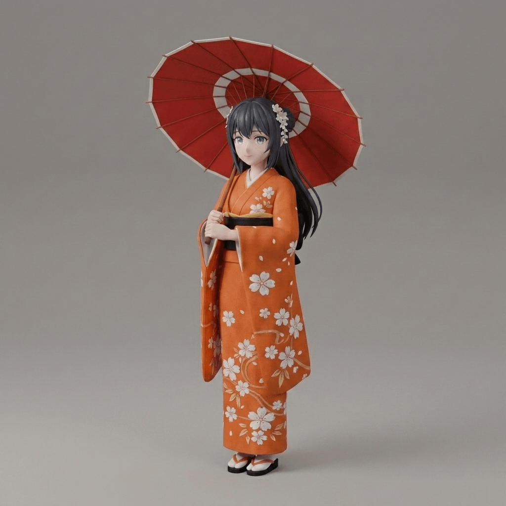 Anime Art - Asian Umbrella - STL File
