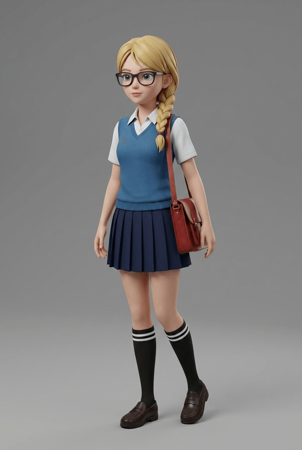 Anime Art - Blondie School Girl - STL File