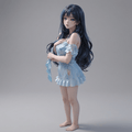 Anime Art - Demure Girl in Blue - STL File