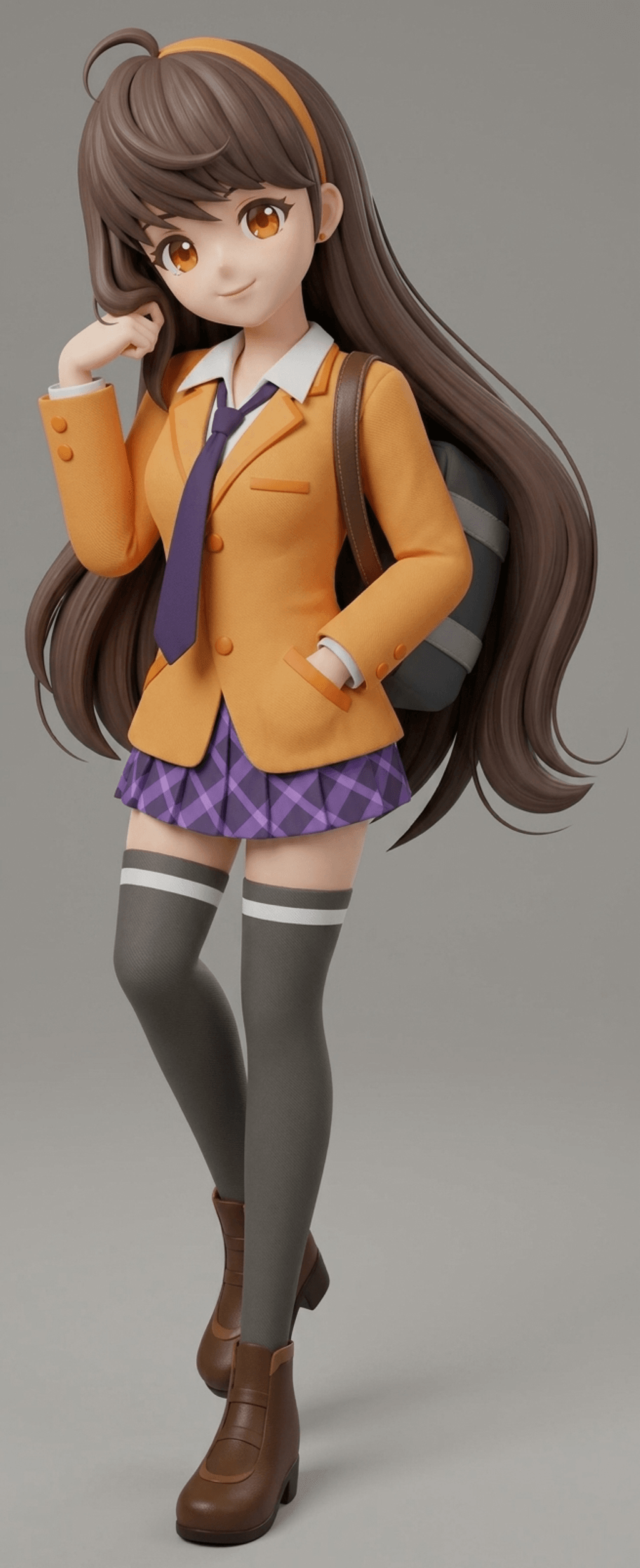 Anime Art - Girl Headin' to School - STL File