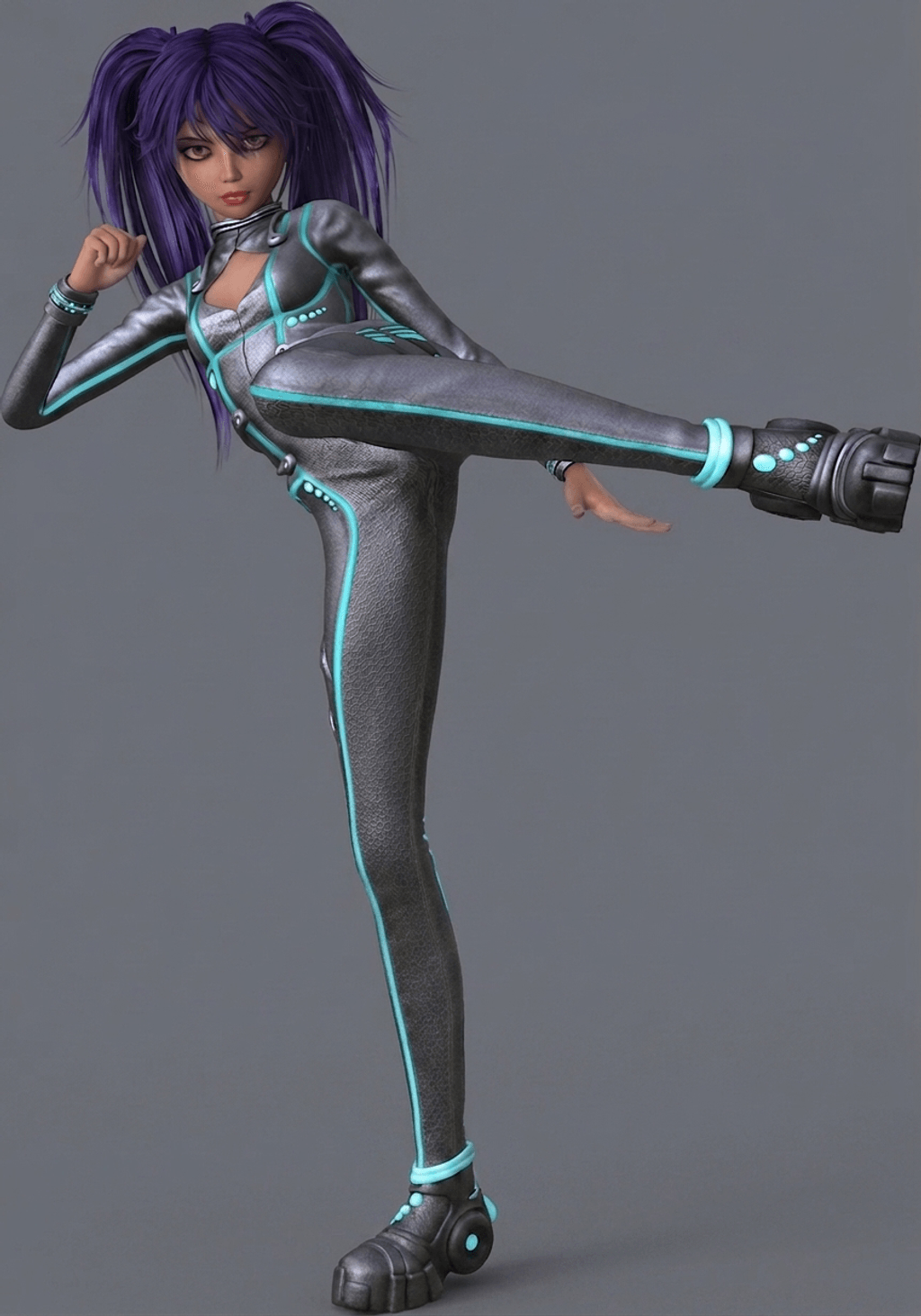 Anime Art - High Kick Wonder - STL File