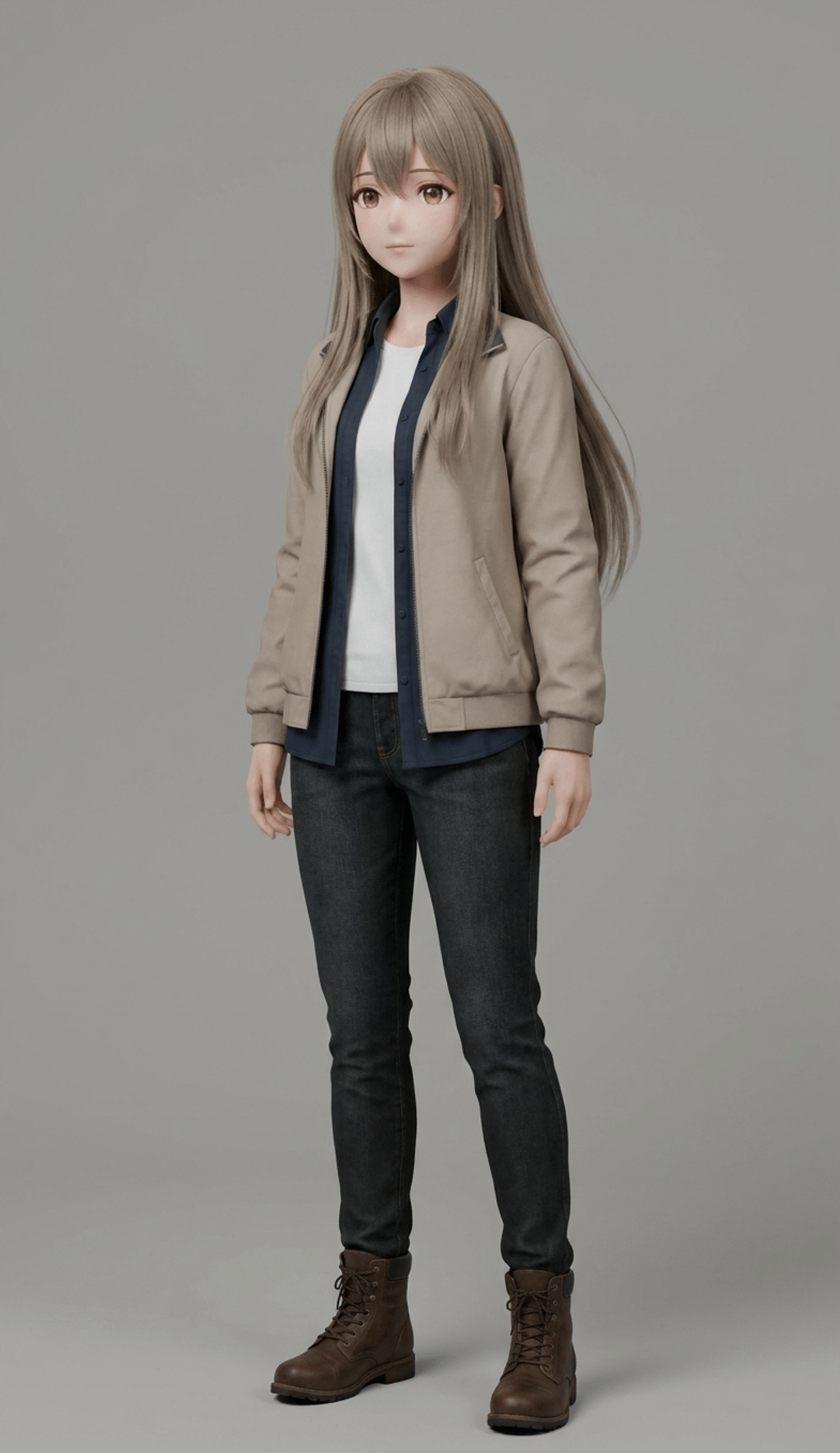Anime Art - Girl with New Jacket - STL File