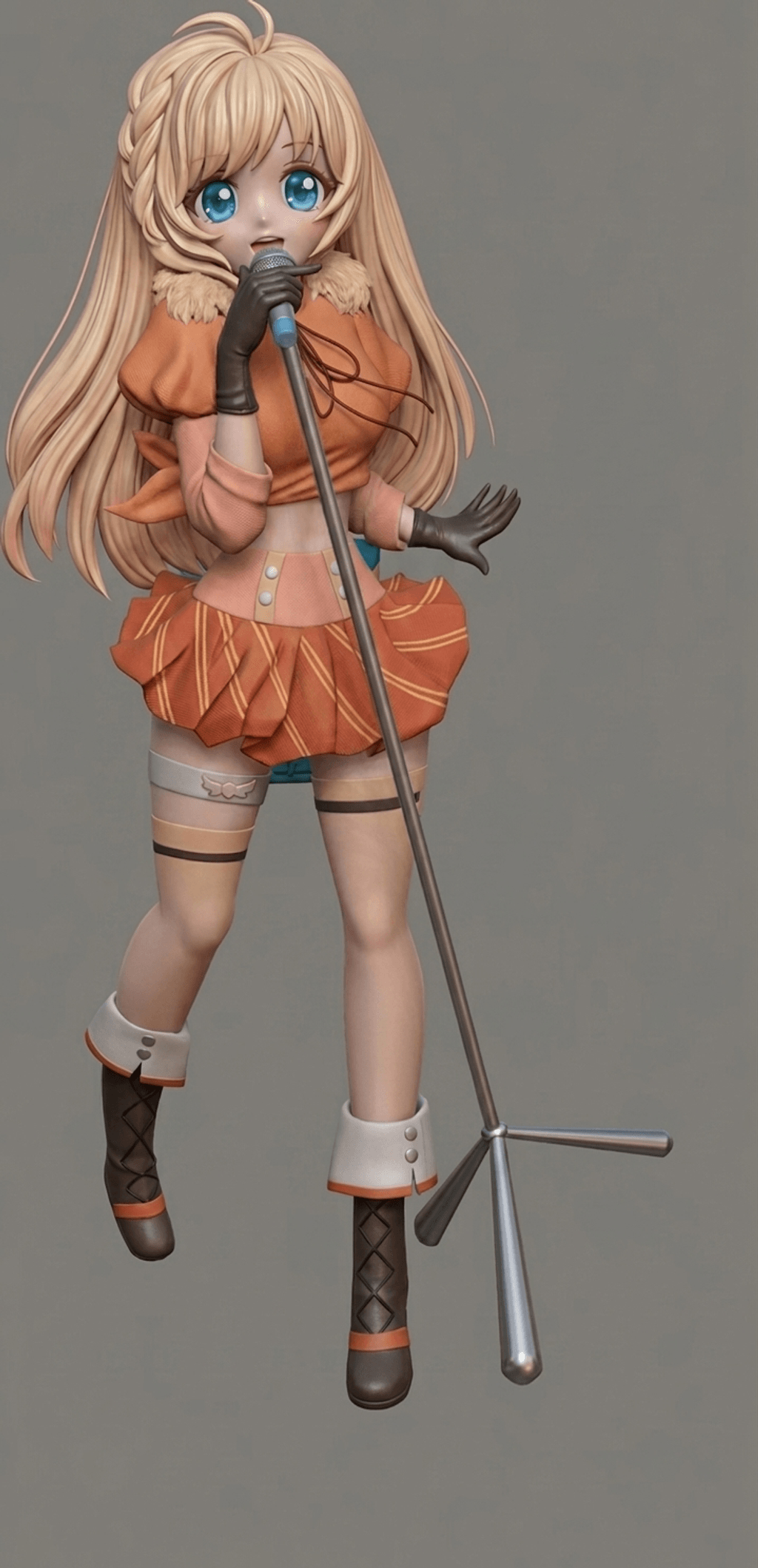 Anime Art - Rockin' in Orange - STL File