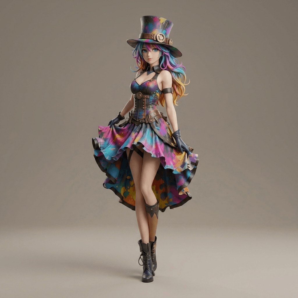 Anime Art - Top Hat Twirls - STL File