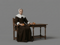 Famous Art - A Woman Holding a Pink - Rembrandt - 1656 - STL File