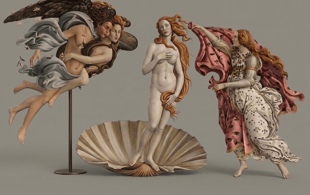 Famous Art - Birth of Venus by Botticelli - 1880's Center - STL File