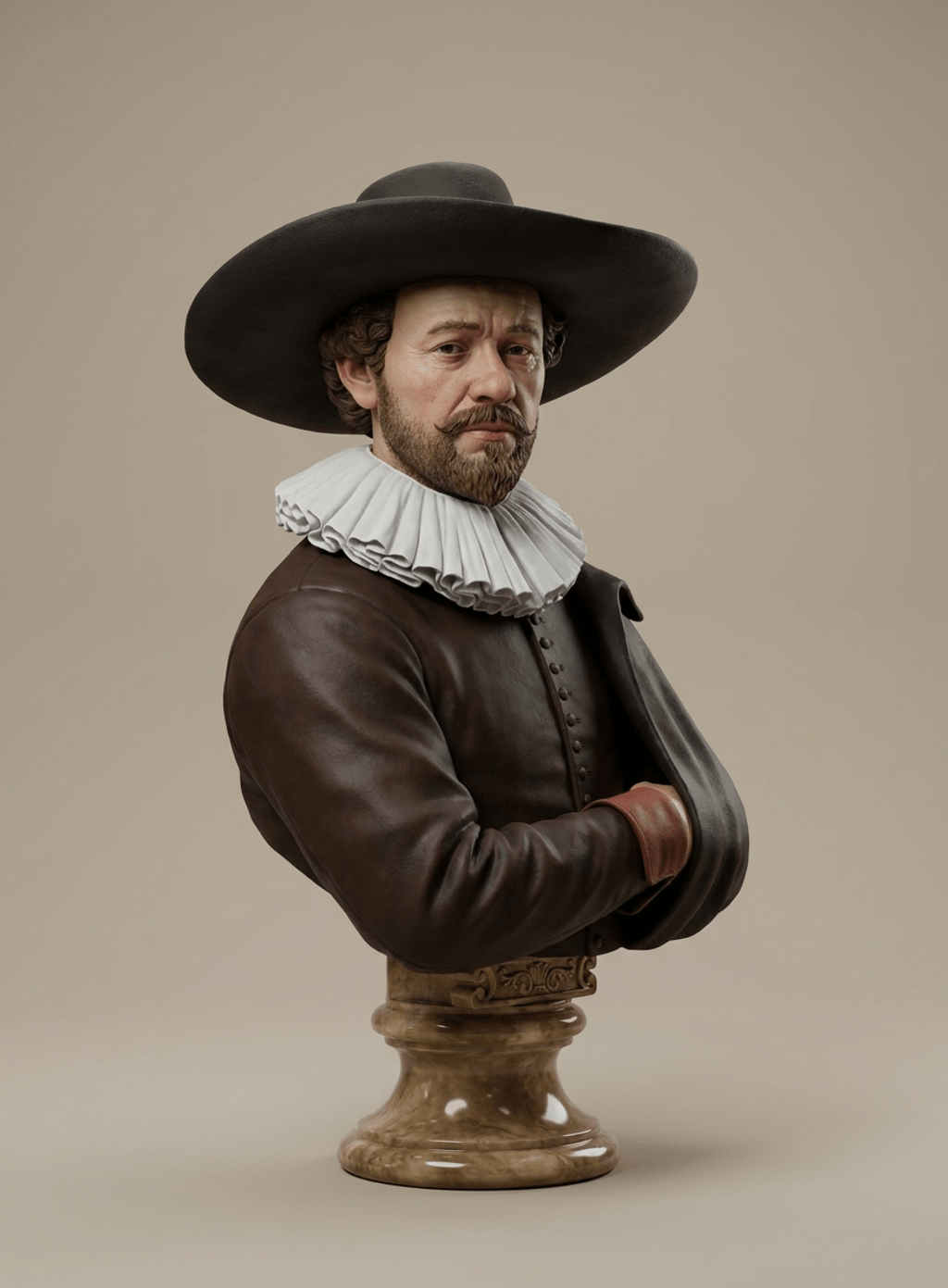 Famous Art - Herman Doomer - Rembrandt - 1640 - STL File