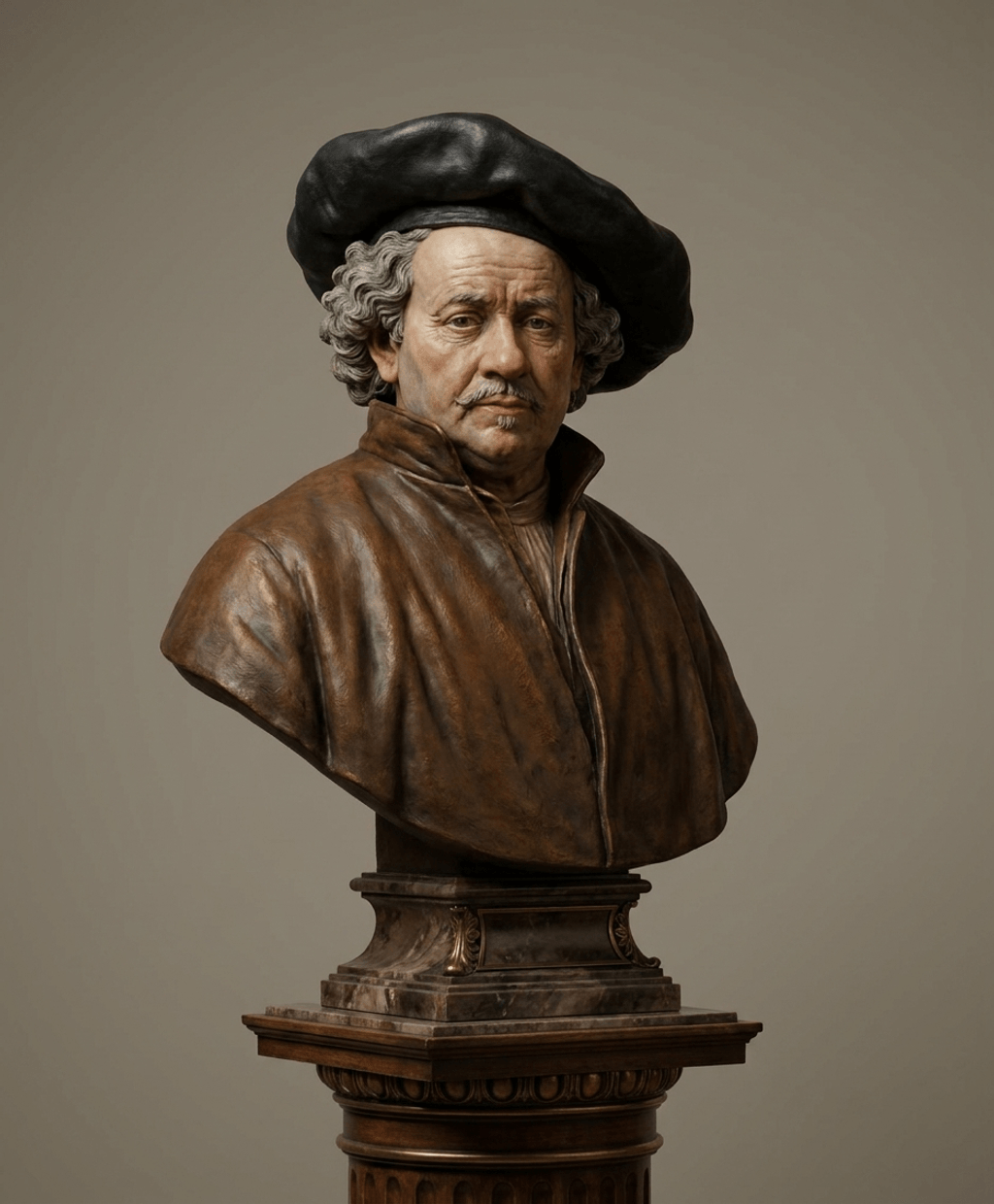 Famous Art - Self Portrait - Rembrandt - 1660 - STL File