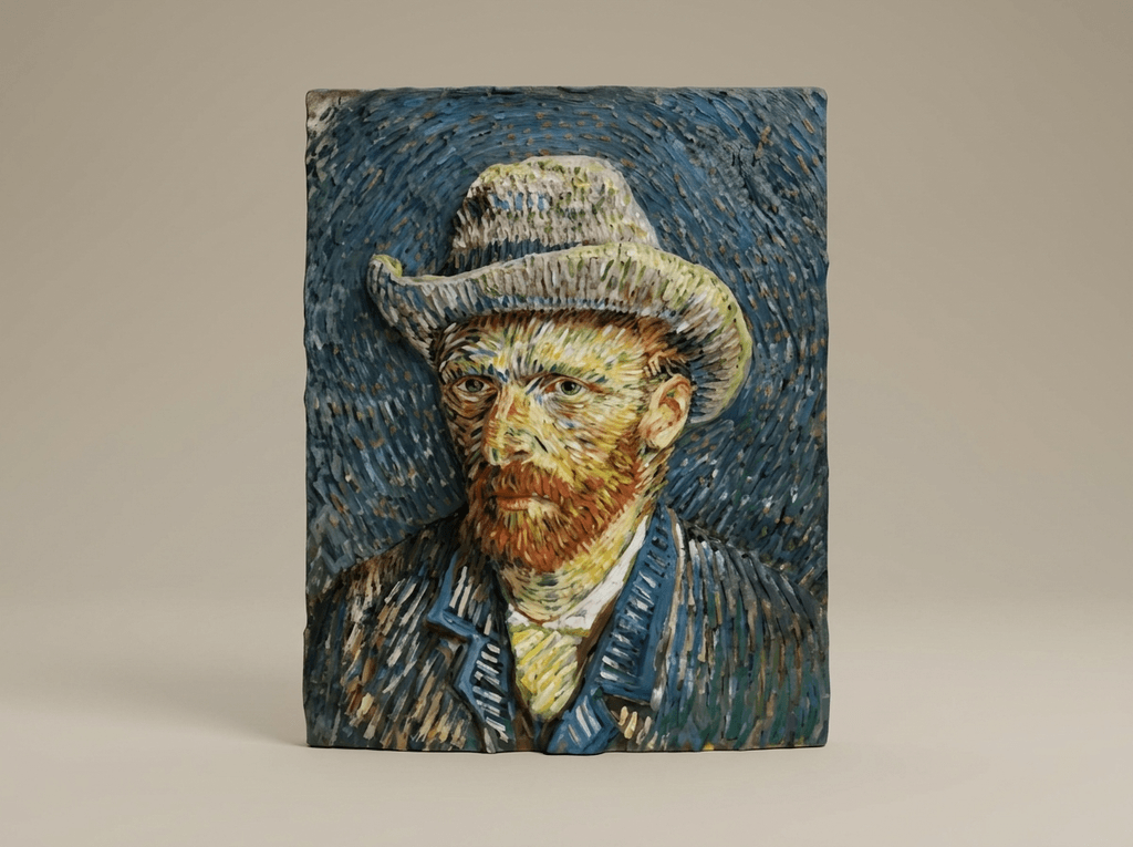 Famous Art - Self Portrait with Gray Felt Hat - Vincent van Gogh - 1887- STL File