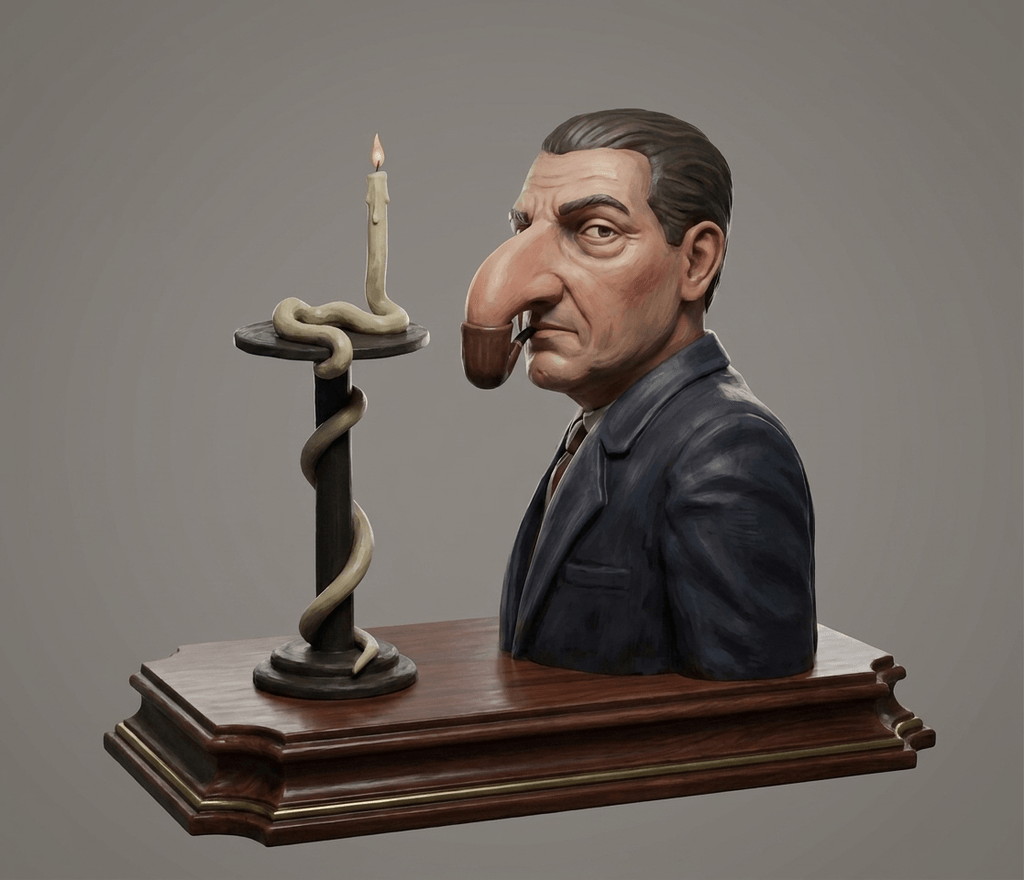 Famous Art - The Philosopher's Lamp - René Magritte - 1938 - STL File