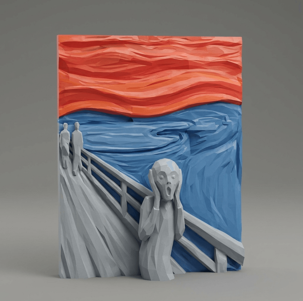Famous Art - The Scream - Edvard Munch - 1893 - STL File