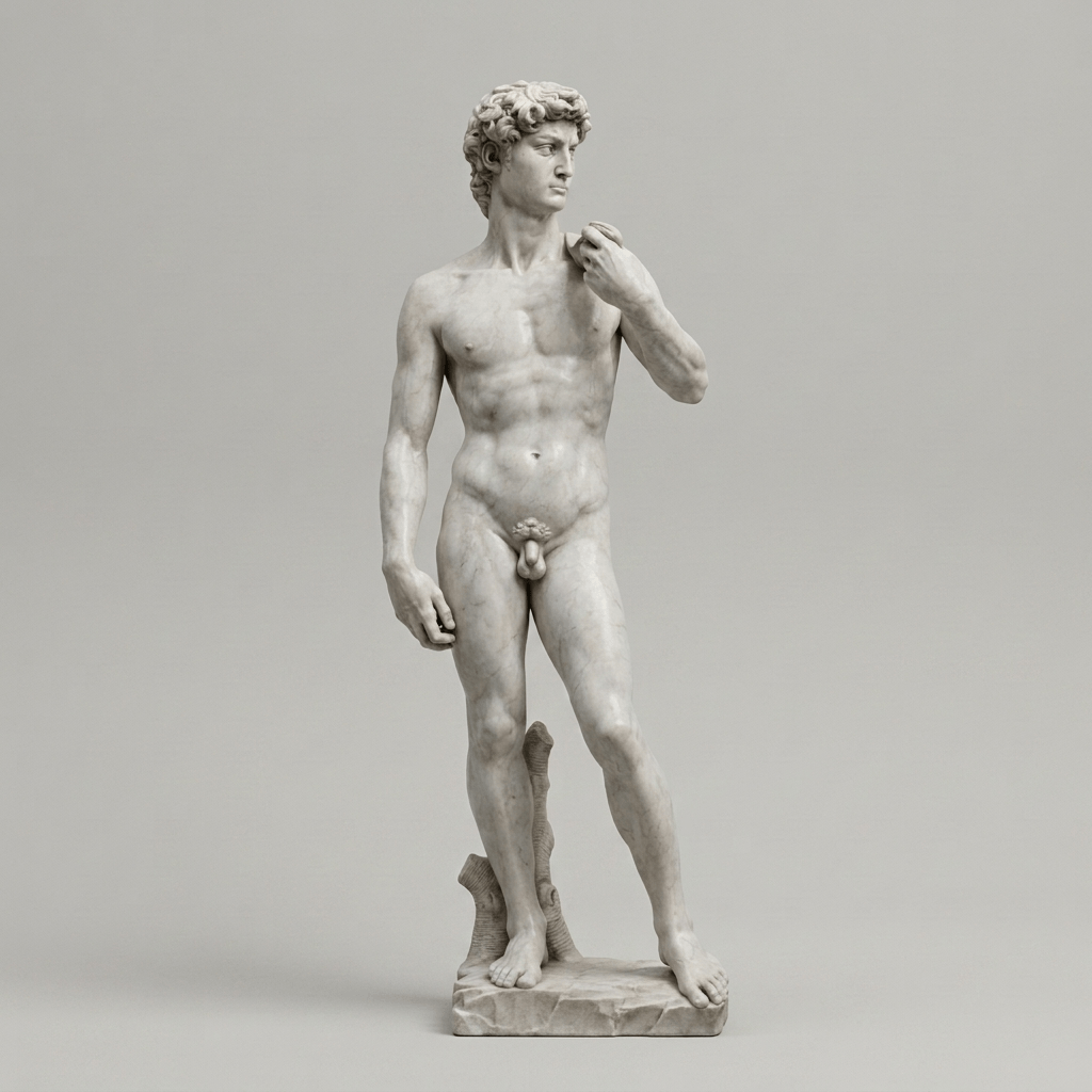 Famous Art - The Statue of David (Michelangelo Buonarroti) - 1501 - STL File