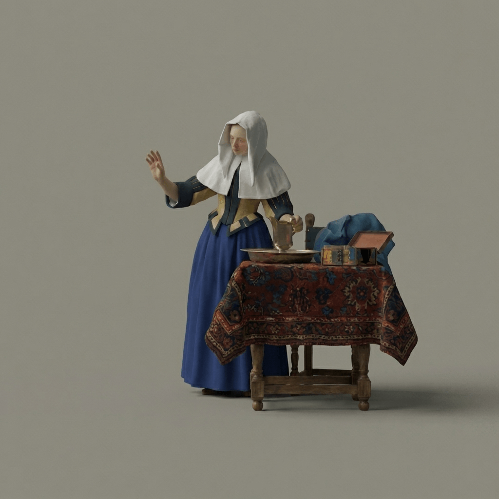 Famous Art - Young Woman with Water Pitcher - Johannes Vermeer - 1660 - STL File