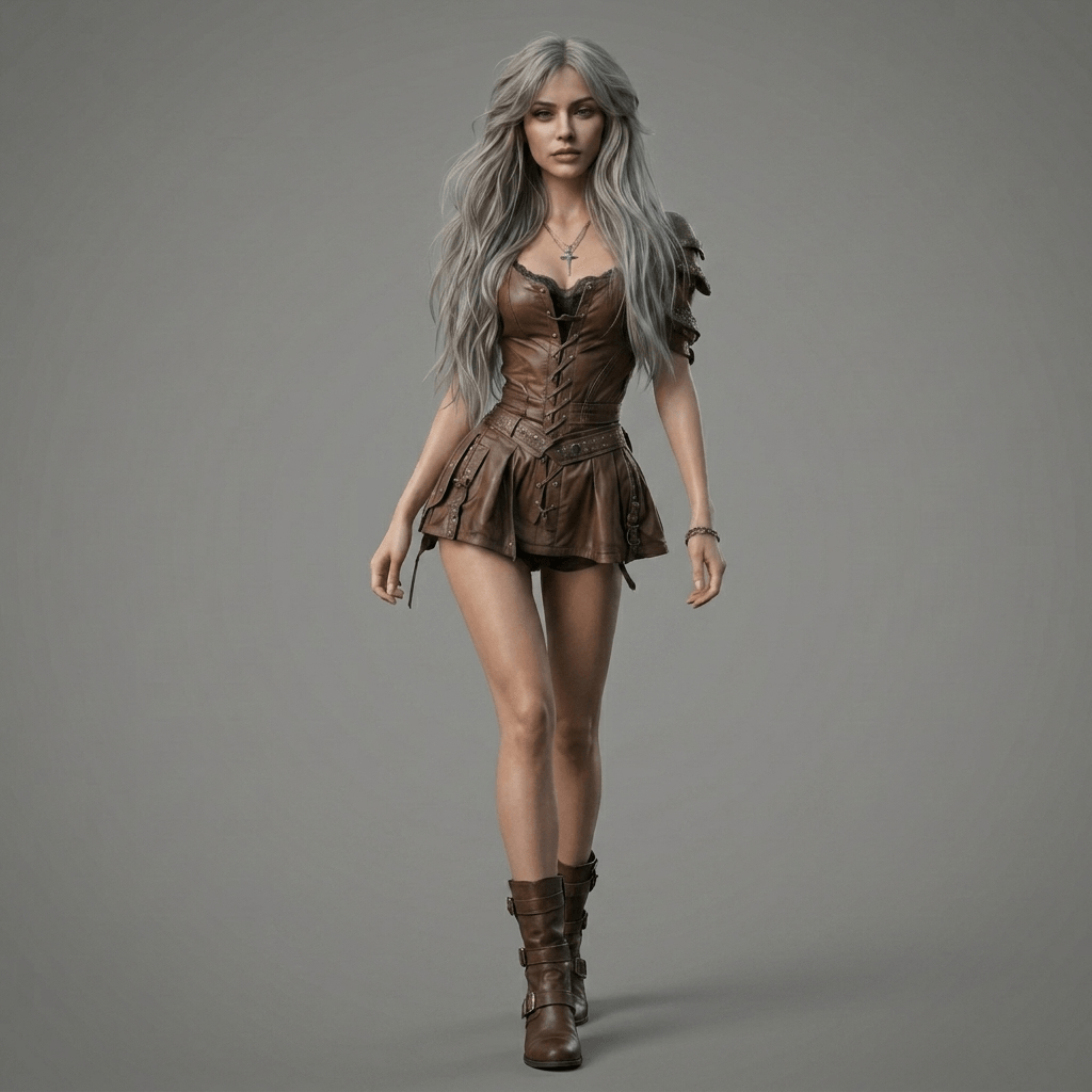 Fantasy Art - Female Barbarian Walking - STL File