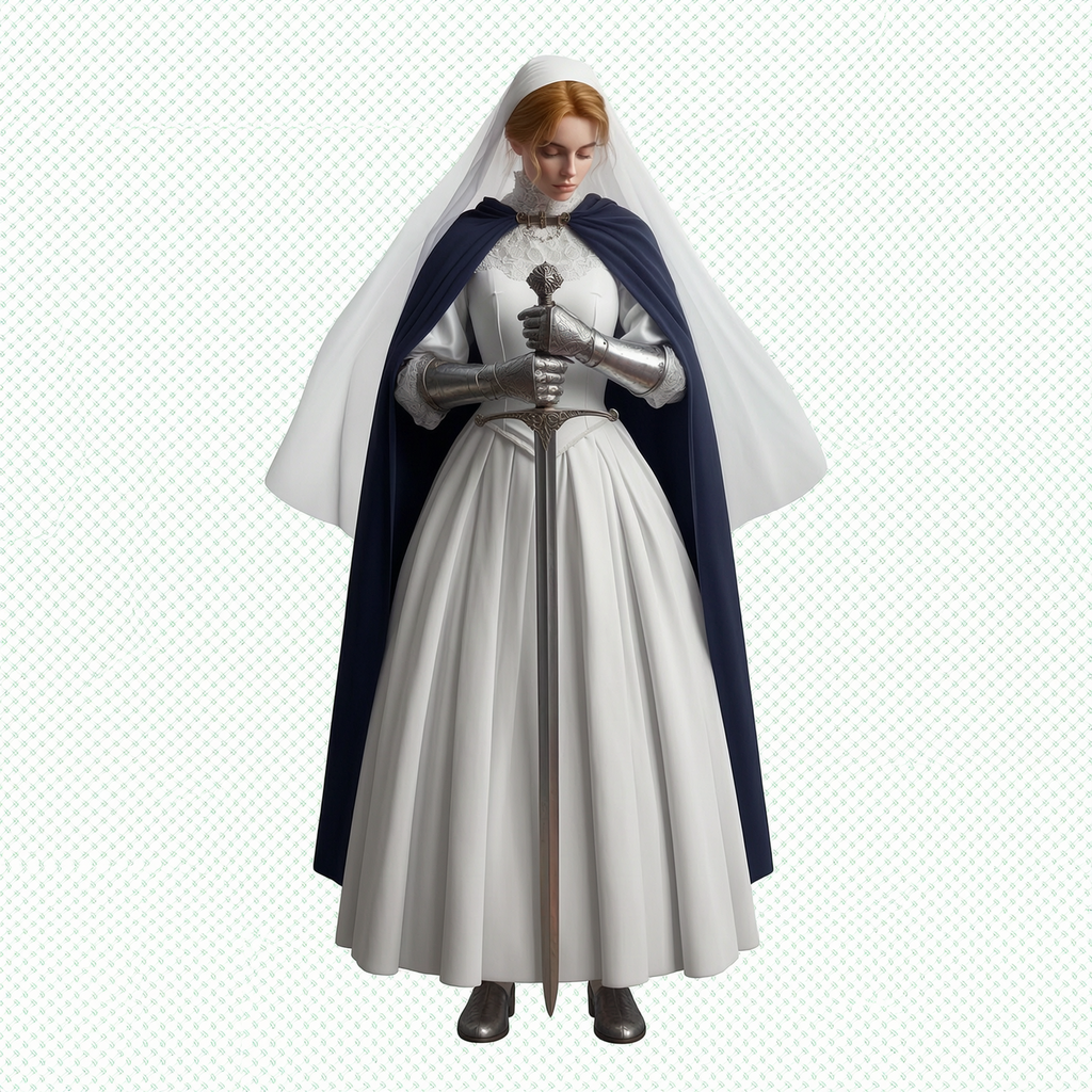 Fantasy Art - Nun with Sword - STL File
