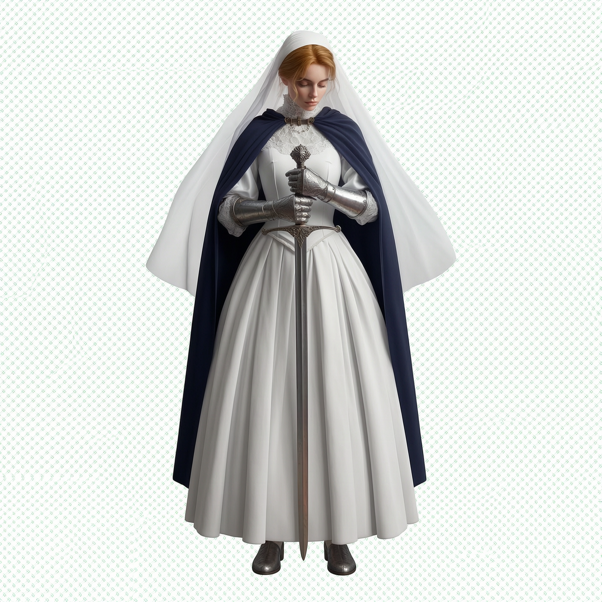 Fantasy Art - Nun with Sword - STL File