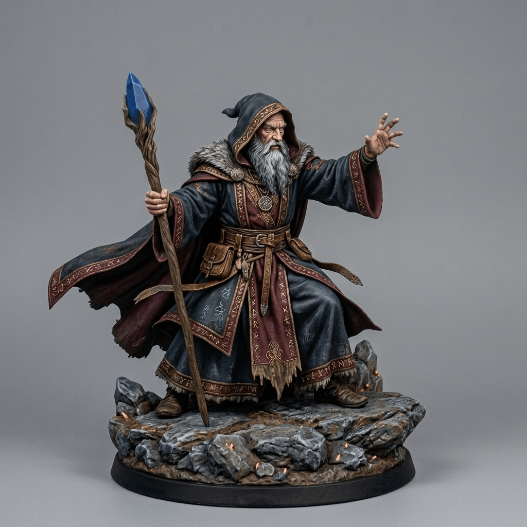 Fantasy Art - Zareth the Sorcerer - STL File