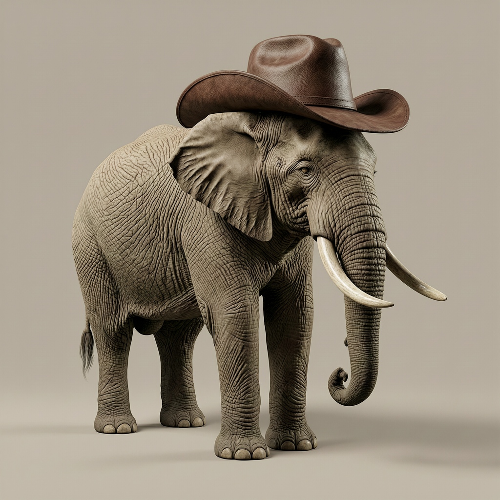 Kids Art - Cowboy Elephant - STL File
