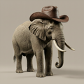 Kids Art - Cowboy Elephant - STL File