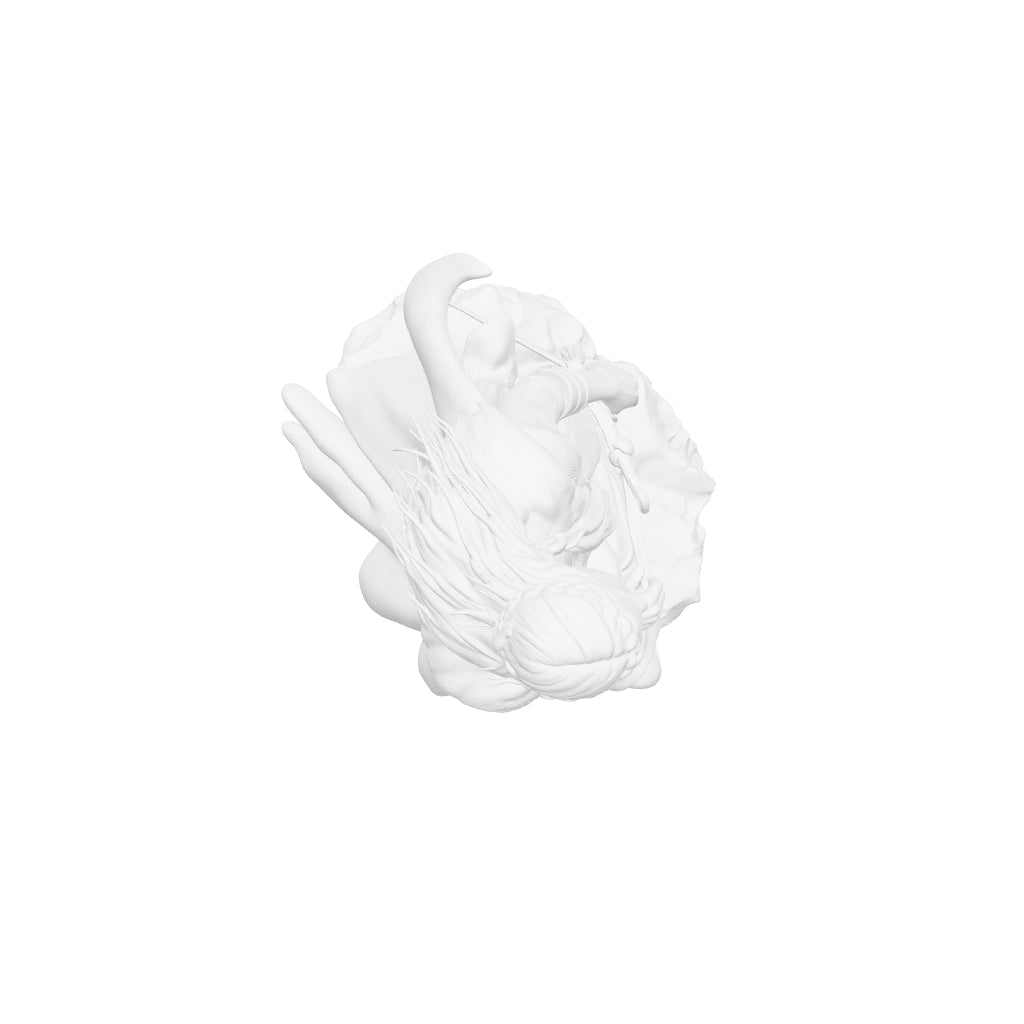 Fantasy Art - Female Warrior Kneeling - STL File
